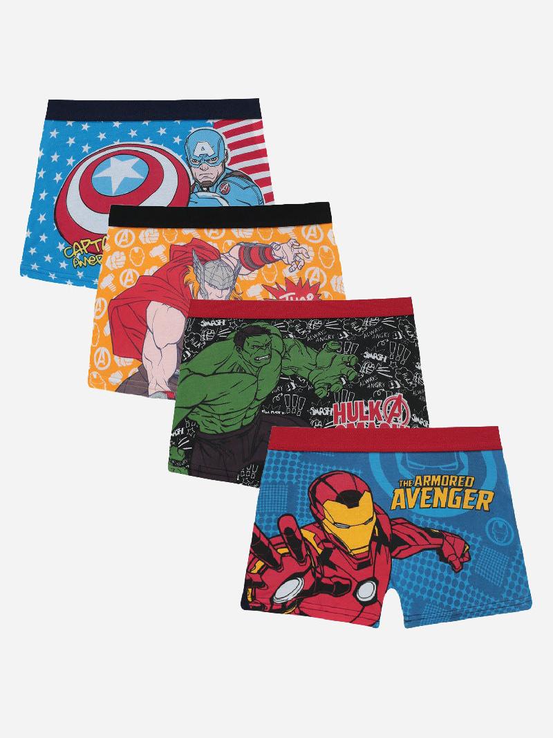 Bodycare Avengers Boys Cotton Trunk Solid Pack Of 4