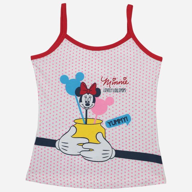 Girls Minnie & Friends Vest Dori Neck Sleeveless Pack of 3 - Bodycare