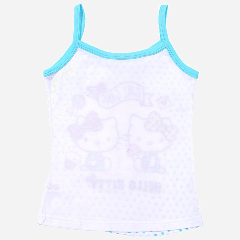Girls Hello Kitty 100% Cotton Dori Neck Innerwear Vest with Sleeveless Comfort for Everyday Essentials - Pack of 4