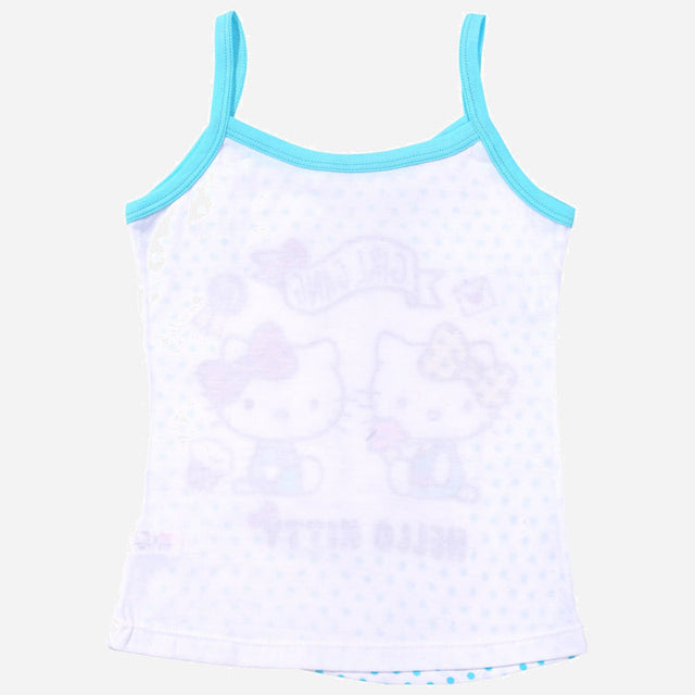 Girls Hello Kitty 100% Cotton Camisole Innerwear Vest with Sleeveless Comfort for Everyday Essentials - Pack of 4