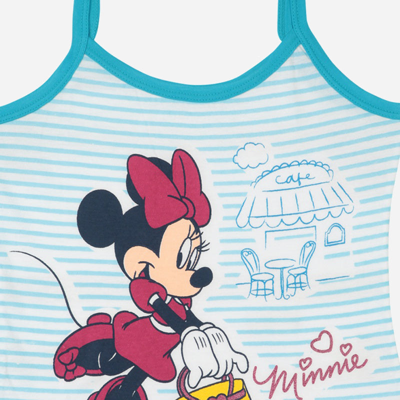 Bodycare Minnie & Friends Girls Cotton Vest Dori Neck Sleeveless Solid Pack Of 3