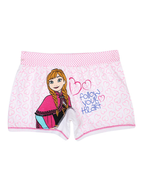 Girls Frozen Cotton Spandex Boyshorts Lycra Waistband Pack of 6