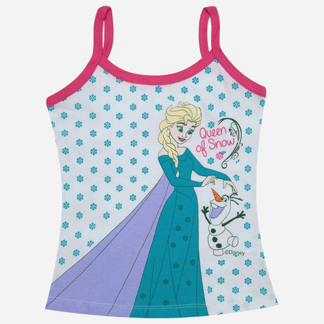 Bodycare Frozen Girls Vest Dori Neck Sleeveless Solid Pack Of 3