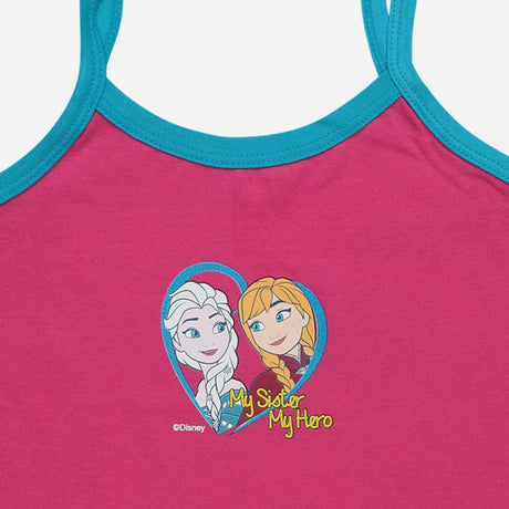 Bodycare Frozen Girls Vest Dori Neck Sleeveless Solid Pack Of 3