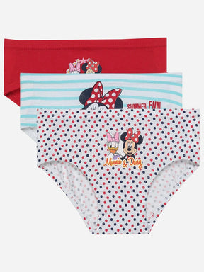 Girls' underwear multipack with Minnie and Daisy cartoon print, polka dot and striped designs