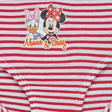 Red and white striped kids underwear with Minnie and Daisy cartoon print