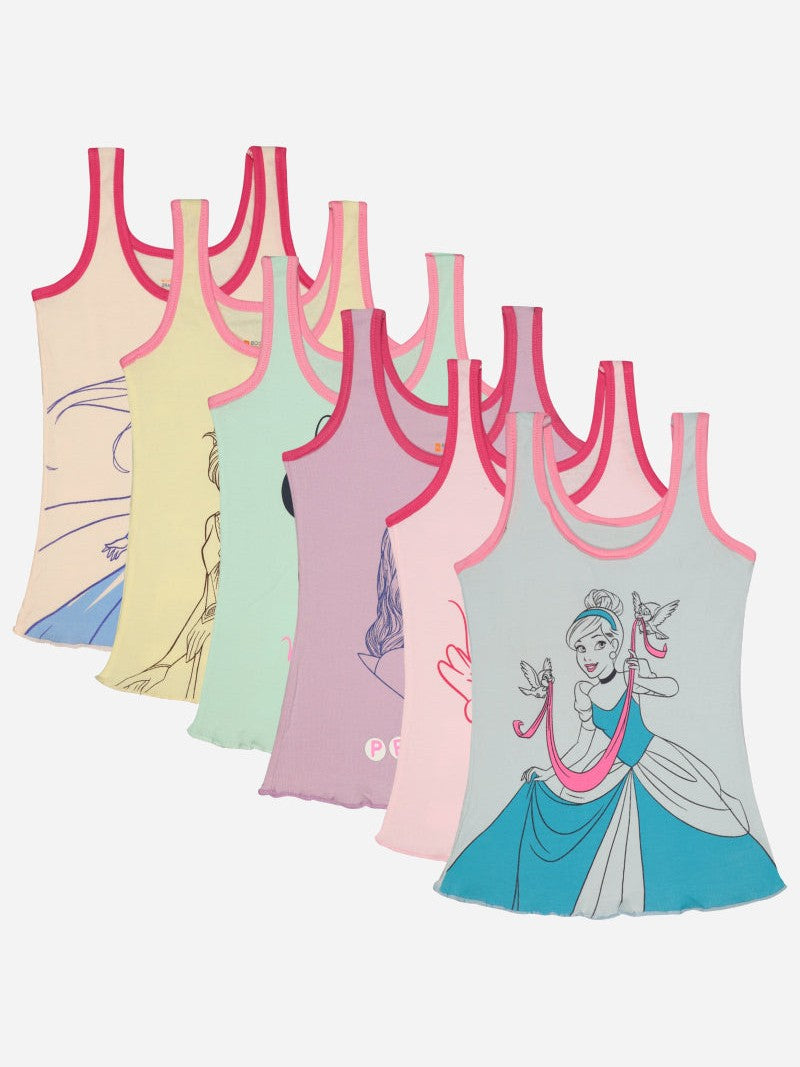 Bodycare Girls Round Neck Sleeveless Printed Vest Pack Of 6