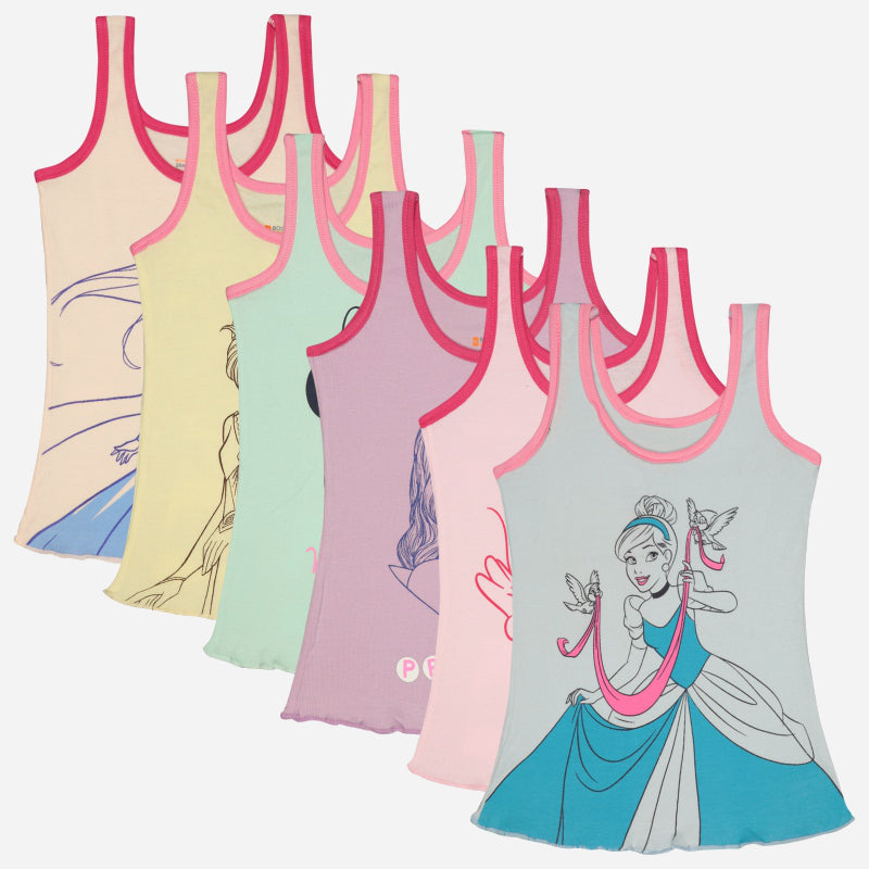 Bodycare Girls Round Neck Sleeveless Printed Vest Pack Of