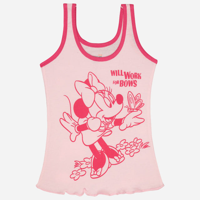 Girls Cotton Rib Vest Round Neck Sleeveless Pack of 6 - Bodycare