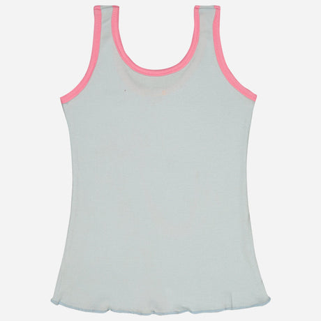 Girls Cotton Rib Vest Round Neck Sleeveless Pack of 6