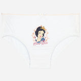 White girls' underwear with Snow White cartoon print and small front bow, kids innerwear