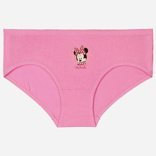 Pink girls' underwear with cartoon character print and comfortable cotton fabric