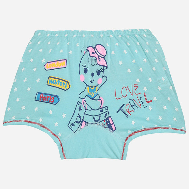 Girls 100% Cotton Boyshorts Inner Elastic Pack of 4 - Bodycare