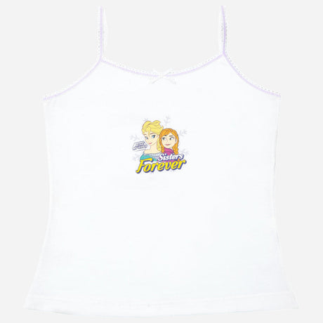 Bodycare Frozen Girls Vest Round Neck Sleeveless Solid Pack Of 3