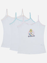 Bodycare Princess Girls Vest Round Neck Sleeveless Solid Pack Of 3