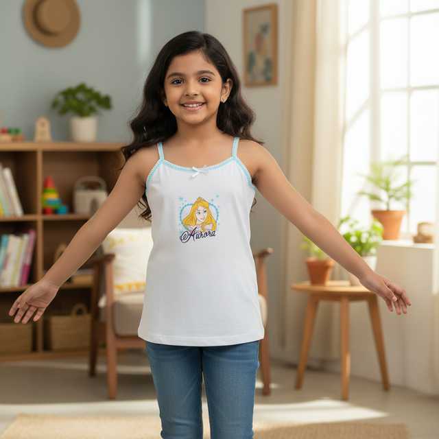 Girls Princess Vest Sleeveless Pack of 3 - Bodycare