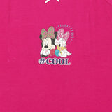 Pink kids innerwear top with cartoon characters and #COOL text print