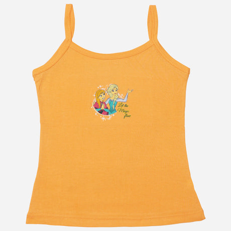 Bodycare Frozen Girls Vest Round Neck Sleeveless Solid Pack Of 3