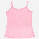 Light pink girls camisole with thin shoulder straps, kids innerwear on white background