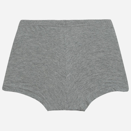 Grey cotton kids underwear boxer brief on white background, comfortable innerwear