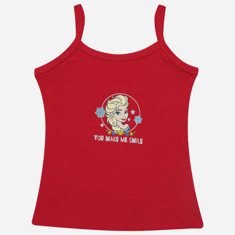 Bodycare Frozen Girls Vest Dori Neck Sleeveless Solid Pack Of 6