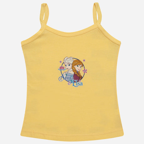 Bodycare Frozen Girls Vest Dori Neck Sleeveless Solid Pack Of 6