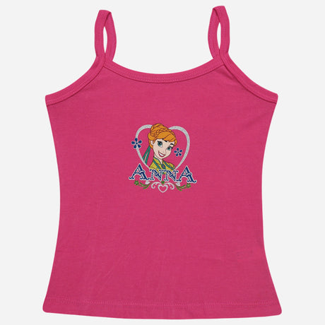 Bodycare Frozen Girls Vest Dori Neck Sleeveless Solid Pack Of 6