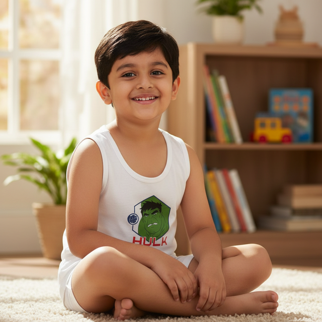 Boys Avengers Vest Round Neck Sleeveless Pack of 3 - Bodycare