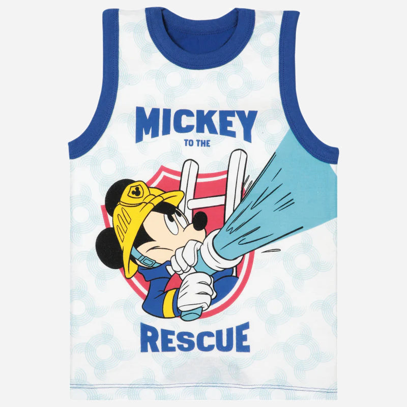 Bodycare Mickey & Friendss Boys Vest Round Neck Sleeveless Solid Pack Of 3