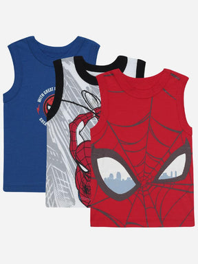 Boys Spiderman 100% Cotton Vest Pack of 3 - Bodycare