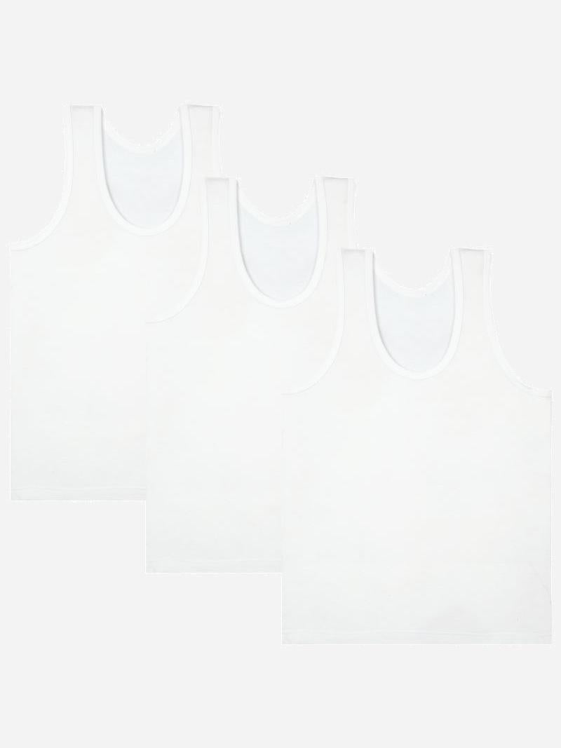 Bodycare Boys Vest Round Neck Sleeveless Solid Pack Of 3
