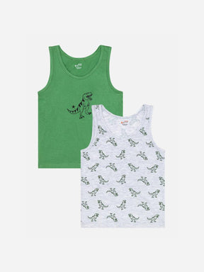 Boys 100% Cotton Vest Round Neck Regular Fit Pack of 2 - Bodycare