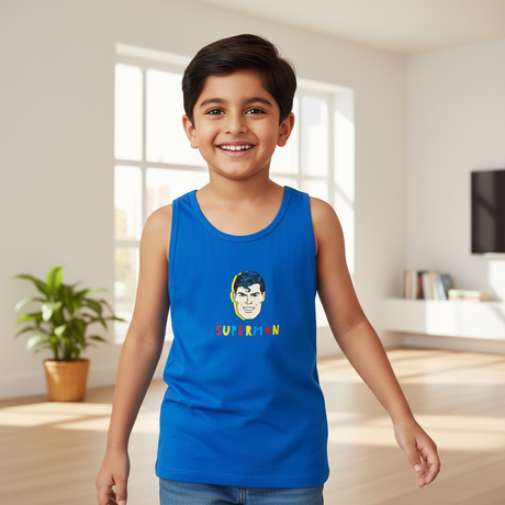 Boys Justice League 100% Cotton Vest Round Neck Regular Fit Pack of 2