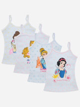 Bodycare Princess Girls Cotton Vest Dori Neck Sleeveless Solid Pack Of 4
