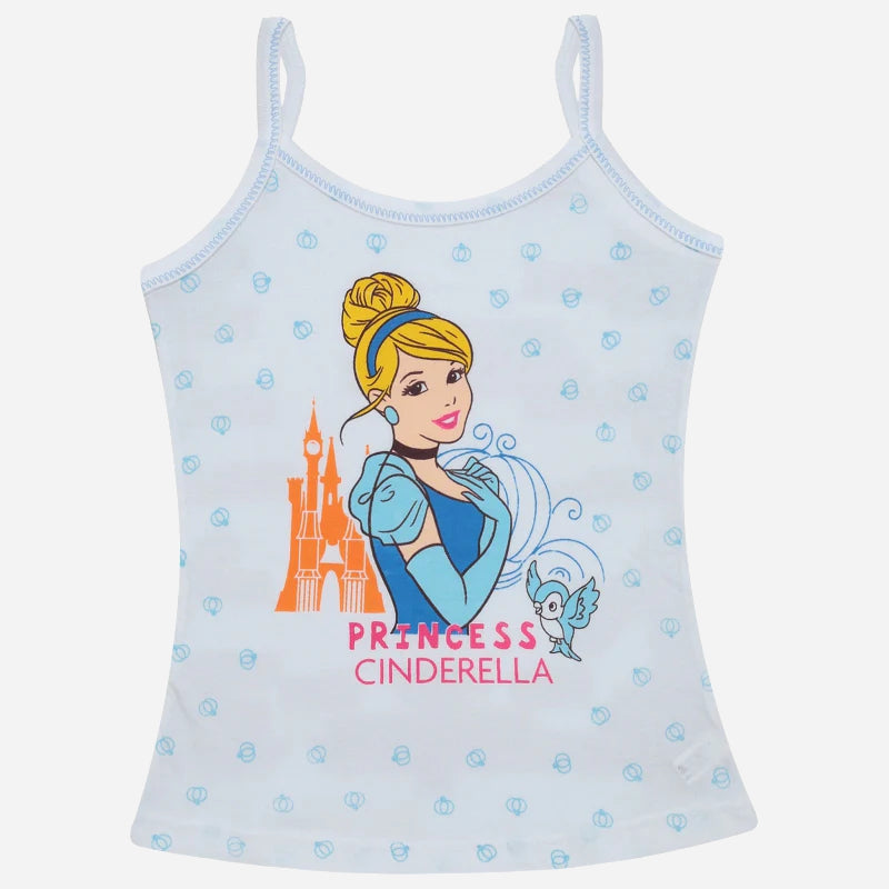 Bodycare Princess Girls Cotton Vest Dori Neck Sleeveless Solid Pack Of 6