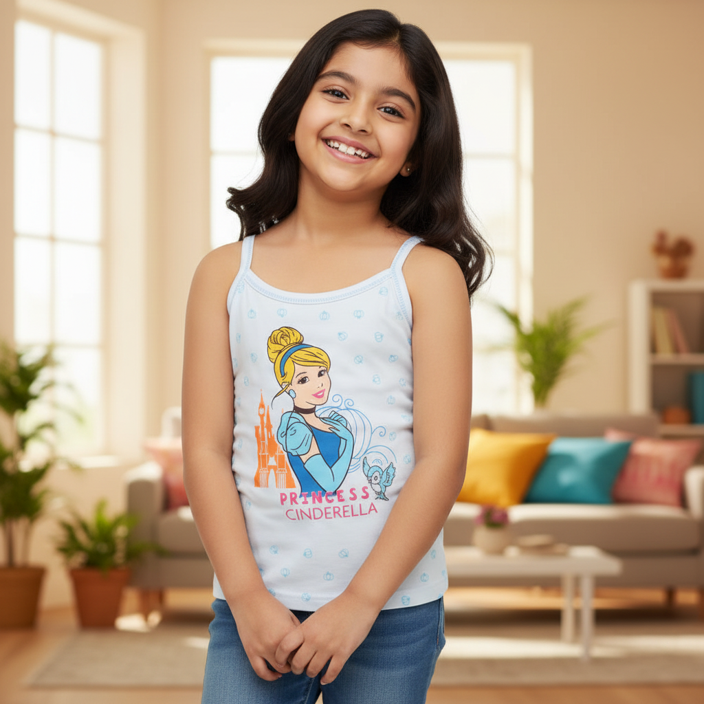 Girls Princess Vest Dori Neck Sleeveless Pack of 6 - Bodycare