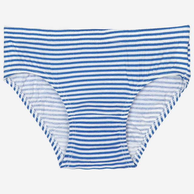 Blue and white striped kids underwear, cotton brief, comfortable innerwear