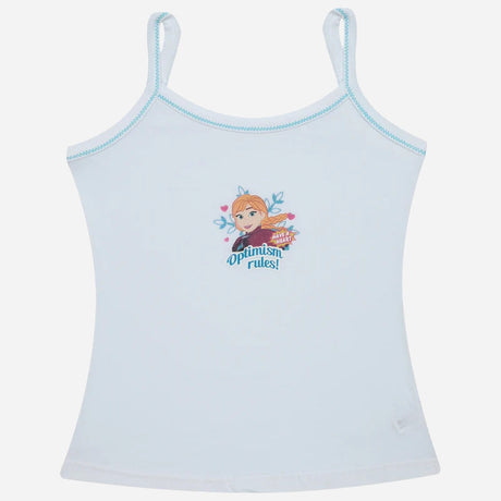 Bodycare Frozen Girls Cotton Vest Dori Neck Sleeveless Solid Pack Of 4