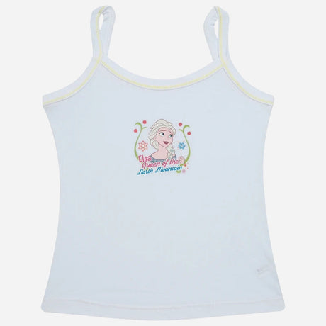 Bodycare Frozen Girls Cotton Vest Dori Neck Sleeveless Solid Pack Of 4