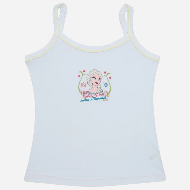 Bodycare Frozen Girls Cotton Vest Dori Neck Sleeveless Solid Pack Of 4