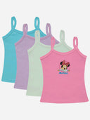 Girls Minnie & Friends Vest Dori Neck Sleeveless Pack of 4 - Bodycare
