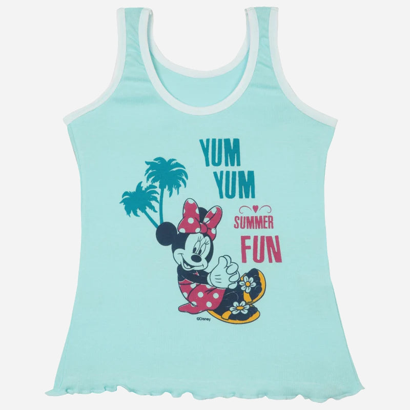 Girls Minnie & Friends Vest Round Neck Sleeveless Pack of 6 - Bodycare
