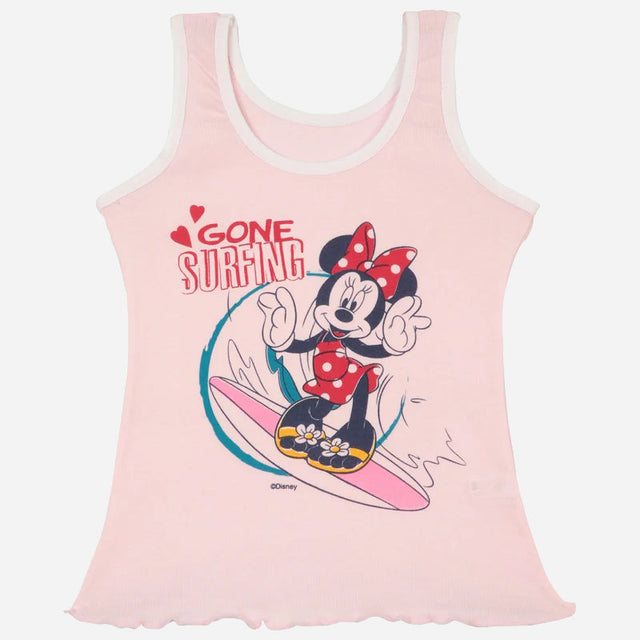 Girls Minnie & Friends Vest Round Neck Sleeveless Pack of 6 - Bodycare