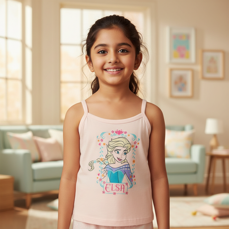 Bodycare Frozen Girls Vest Dori Neck Sleeveless Pack Of 6