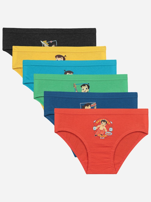 Boys Chotta Bheem Brief Inner Elastic Pack of 6 - Bodycare
