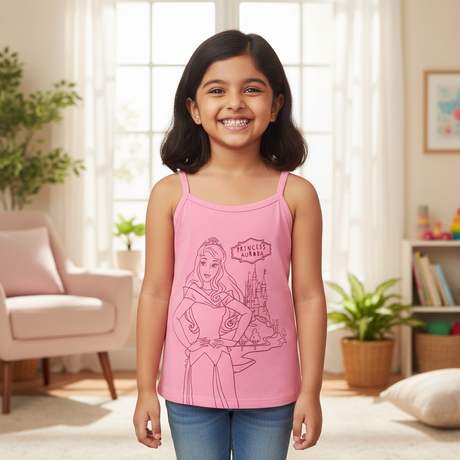 Girls Princess Vest Sleeveless Pack of 6