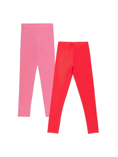 Girls Cotton Spandex Leggings Stretch Pack of 2