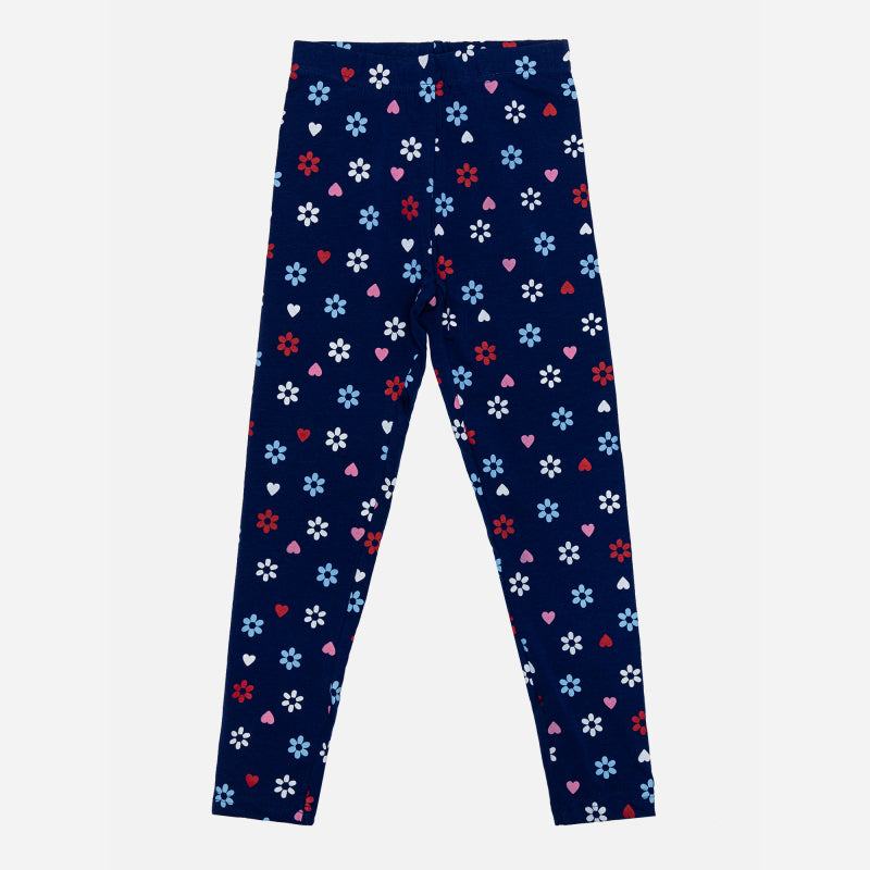 Bodycare Girl's Slim Fit Leggings, Cotton Spandex Pack Of 1 - Indigo