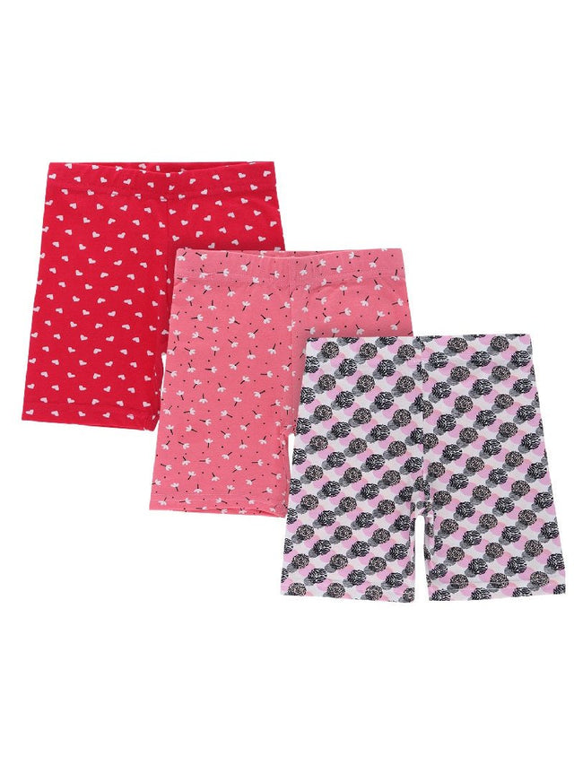 Girls Cotton Spandex Shorts Slim Fit Pack of 3 - Bodycare