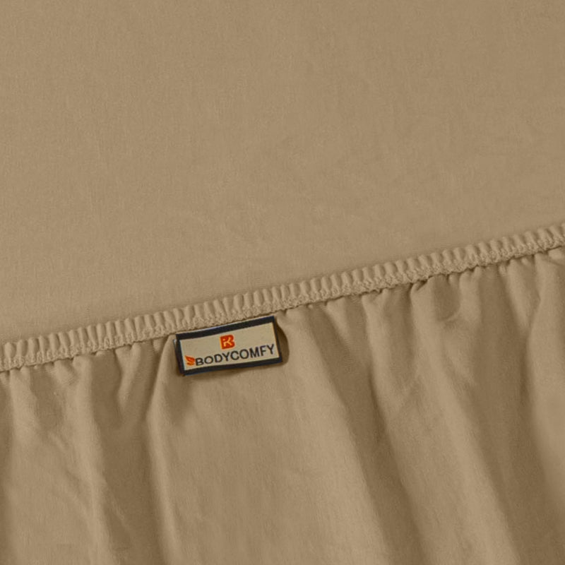 Bodycomfy 100% Cotton Hosiery Single Bed Fitted Bedsheet – Solid